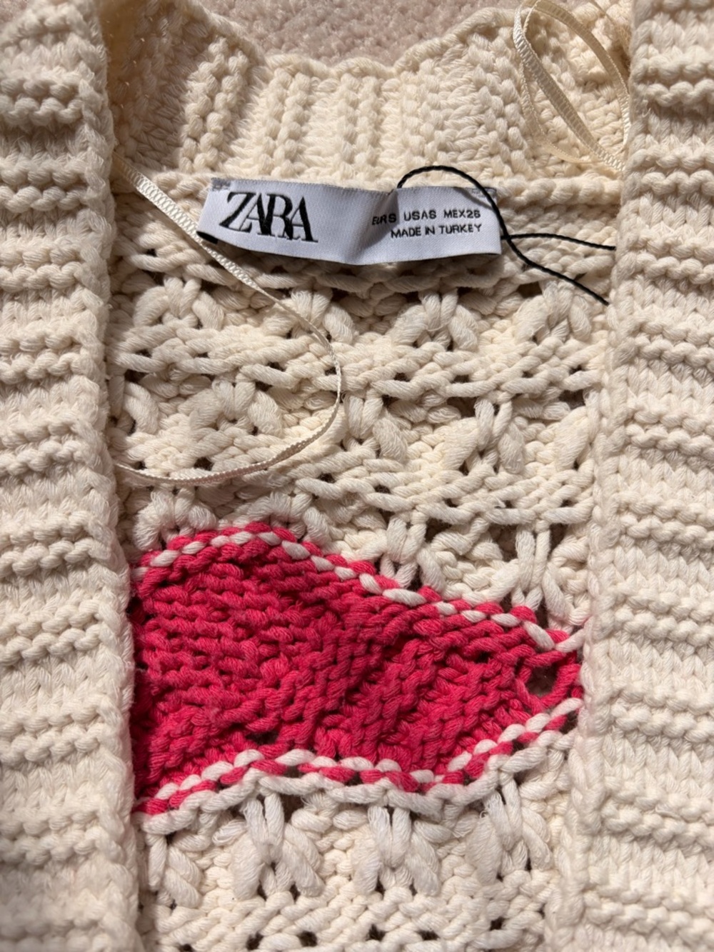 ZARA Chunky knit cardigan - sweater colorblock - Small - Picture 7 of 7
